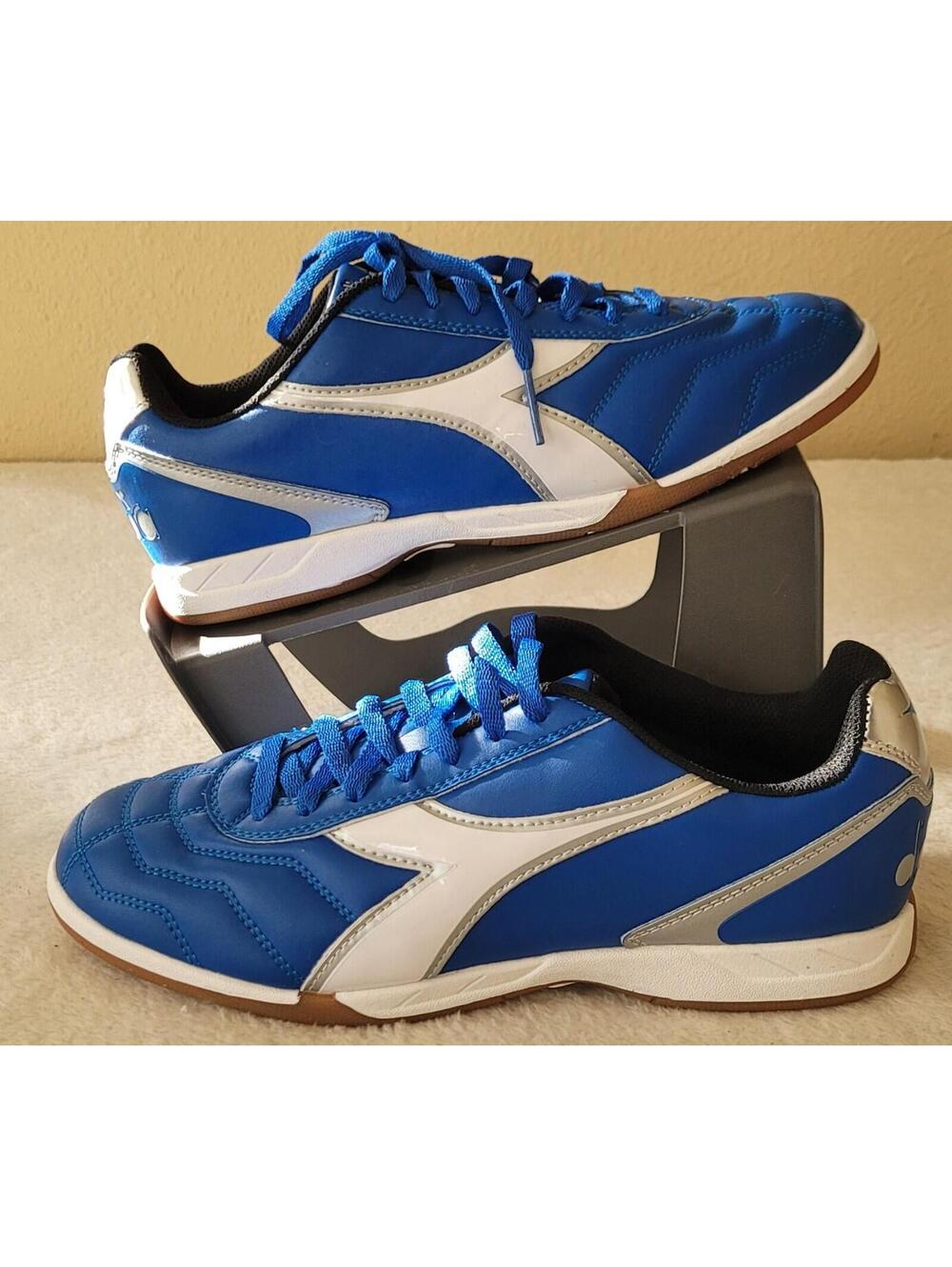 Diadora Capitano LT ID Indoor Soccer Shoes Men’s Size 9 Royal Blue And white